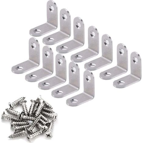 Soportes de fijación metálicos, soportes metálicos de acero inoxidable para reparación de muebles, XU, paquete de 20 soportes de fijación de 30-30 mm para fijación y reparación de muebles - KZQ (1/4)