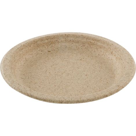 Assiette ronde en bagasse de blé naturel Ø 18 cm - 800 unités - Betik