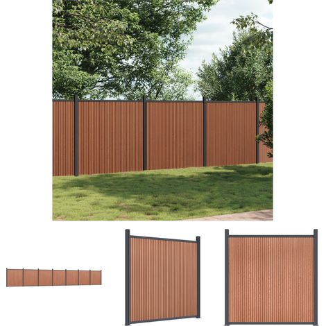 The Living Store Zaunelement Braun 1218x186 cm WPC - Zaunfelder (1/5)