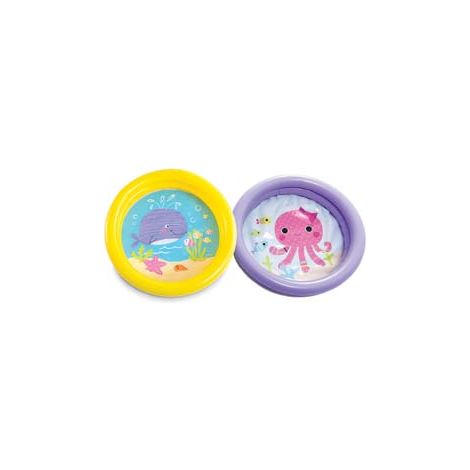 PISCINA GONFIABILE ROTONDA BABY FONDO ANIMALETTI 2 ANELLI 13 ANNI  ø cm.61x15h.  peso kg.0,27 (59409)    INTEX