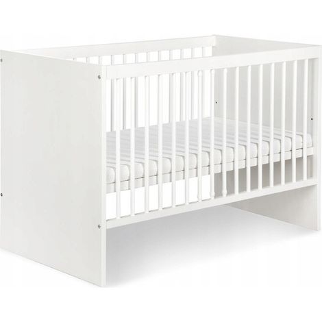 Lit bébé 120x60cm Blanc DALYA Lit à barreaux amovible (1/3)