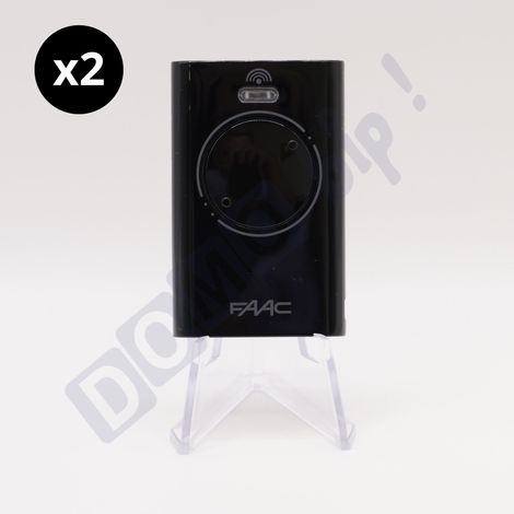 FAAC XT2 433 SLH Noire - Lot de 2 télécommandes à 2 canaux - Codage Rolling Code SLH sécurisé - Compatible motorisation FAAC - Référence 7870071 (1/5)