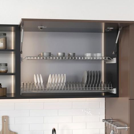 Escurreplatos Suprastar para Módulos Altos en Color Gris con Acero Pintado de Aluminio 77x9x27 cm para Cajones de 80 cm (1/10)