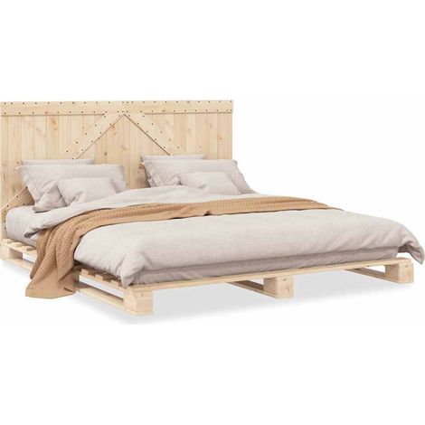 Maison Exclusive - Estructura de cama con cabecero madera maciza (1/5)