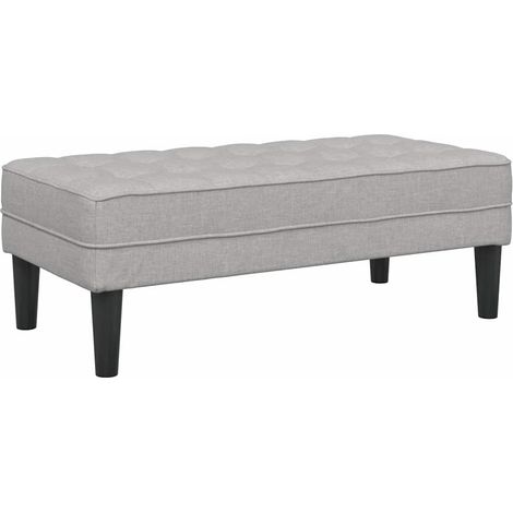 vidaXL Bench Cloud grey 113 x 57 x 39 cm Fabric (1/5)