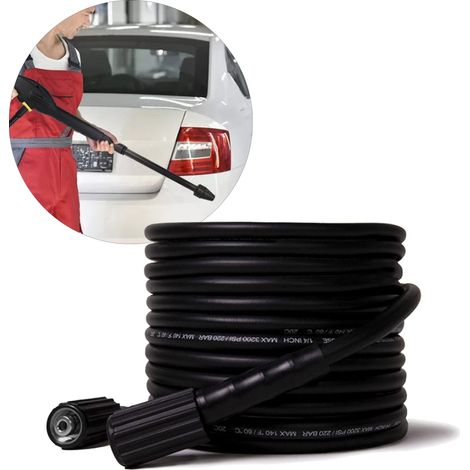 Tuyau haute pression 10 m, PVC et caoutchouc renforcé, résistant à l’éclatement, pour lavage auto et jardin (1/5)