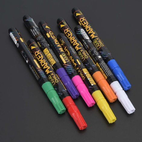 Craie liquide effaçable à pointe fine de 1,0 mm, marqueur pour tableau noir, surligneur, marqueur pour tableau lumineux (1/3)
