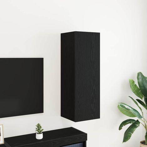 Mueble para TV de Pared Roble negro 30.5 x 30 x 90 cm