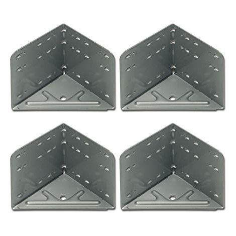 vasalat VAS203 Raccordo angolare in acciaio grigio argento, 4 pezzi, 115 x 115 x 133 mm, 4 Stk, Set di 4 (1/4)