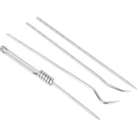 Ensemble de 4 cure-dents métalliques portables pour l'extérieur, avec boîte de rangement et cure-dents. (1/5)
