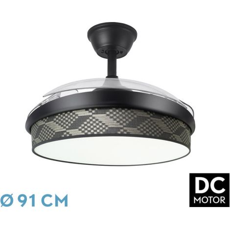 Ventilador Dc Moda 72w Negro/tetris Gris 91d 3aspas 7200lm 3000-4000-6000k Remoto+ Memoria+ Temporizador (1/3)