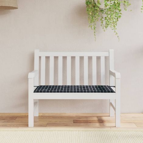 Coussin de banc de jardin Coussin de Siège Coussin pour Intérieur ou Extérieur carreaux noir 120x50x3cm tissu oxford BTEB45282 (1/5)