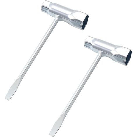 2 Pièces 13x19 mm Combinée à Clé Tronçonneuse Tournevis Plat, Clé en T Scies à Chaîne, pour Tronçonneuse Bougie D'allumage (1/5)