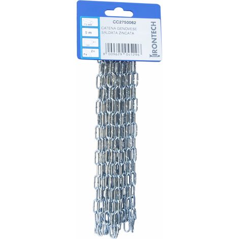 Catena genovese pretagliata Ø 2 mm. in acciaio zincato 5 mt.