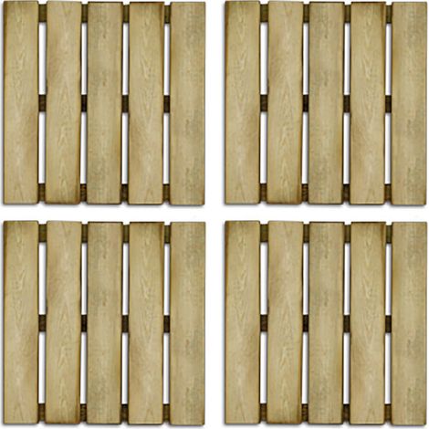 Pavimentazione da Esterno 4 Pezzi 50x50 cm in Legno Impregnato (1/3)