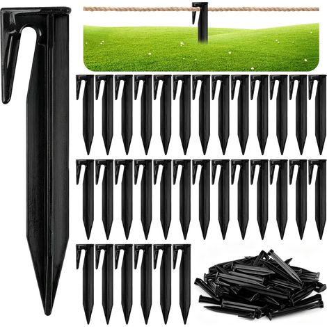 130pcs Piquets de Fixation Sardines de Fixation en Plastique 8.52cm  pour Fil Robot Tondeuse Piquet Ancrage Câble Périphérique Piquet de Jardin pour Bordure et Ancrage Bâche (1/5)