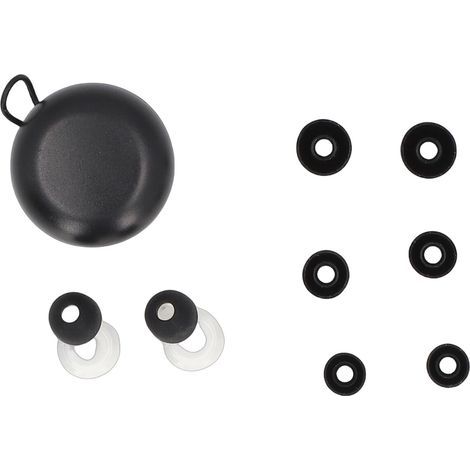 1 Pair of reusable 25dB earplugs - Comfortable with 3 sizes of ear tips, for sleeping, working, studying, white (1/5)