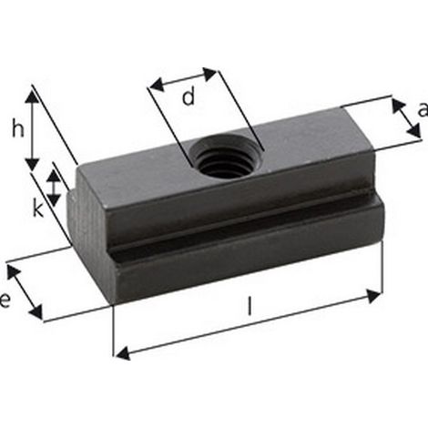 Dado Per Cave A T, Lungo Modello, X T-Scanalatura: M16 X 18, Misura A 17,7 Millimetri, Costa E 28 Mm Potenza W: 56 Mm, Cote H: 20 Mm, Cote K: 10 Mm