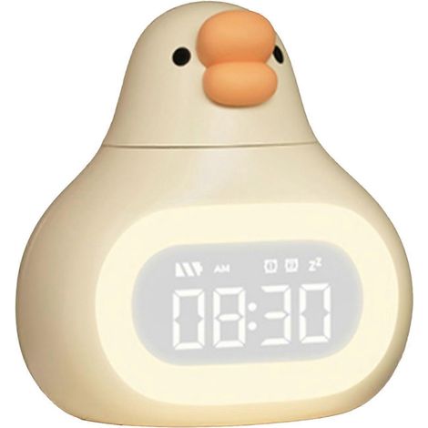 Réveil numérique avec motif d'oie, port USB, veilleuse à intensité variable, réveil pour enfants (1/4)