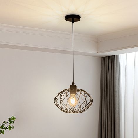 ZMH Lampe Suspendue Lampe Suspendue Noire Industrielle - Lampe Suspendue en Métal Vintage E27 Lampe Suspendue Rétro Lampe de Salle à Manger Cuisine Suspendue Salon Couloir sans Ampoule (1/5)