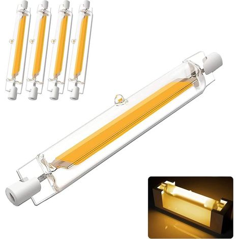 Ampoule LED R7S 78mm 10W équivalent à Ampoule Halogène 100W,Tube R7S LED Lumière Blanc Froid 6000K,1000LM avec Large Angle de Faisceau 360°Dimmable,Pas de Scintillement,Paquet de 4 (220V Blanc Froid) (1/5)