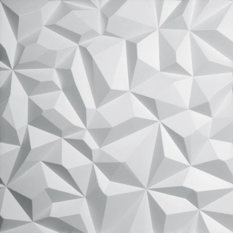 Lot de 18 Panneaux muraux décoratif 3D Polystyrène effet Diamant - 60x60x3 cm - 6,48m2 (1/4)
