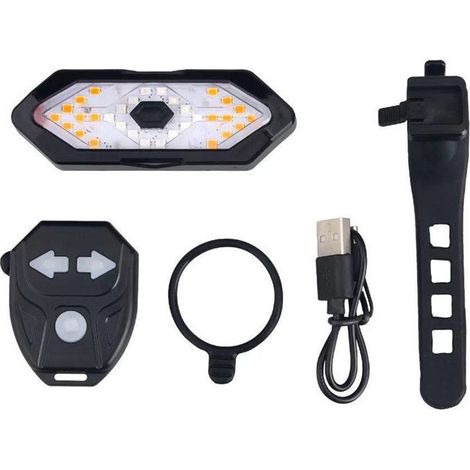 Fanale posteriore, luce di segnalazione freno/indicatore di direzione, fanale posteriore a LED per mountain bike, fanale posteriore ricaricabile tramite USB e impermeabile per indicatori di direzione  (1/4)