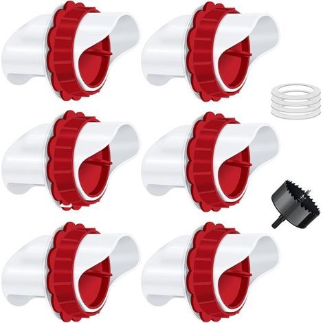 Chicken Feeder, Automatic Chicken Feeder, 6 Ports DIY Gravity Poultry Feeder Kit for Buckets, Barrels, and Bins (1/5)