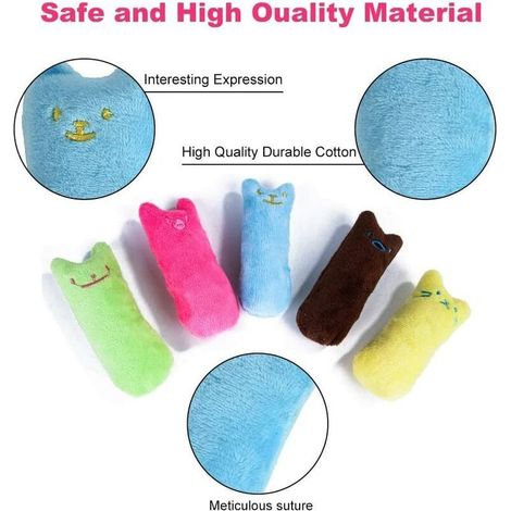 Jouet en Peluche Catnip, Jouet Chat Herbe à Chat, à Mâcher et à Nettoyer Les Dents, Appropriés pour Les Jouets pour Chat d'intérieur, Ensoleillé (1/4)