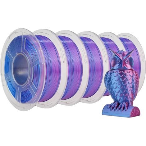 Filamento per stampante 3D, finitura liscia, stampa multicolore, rosso e blu DC (1/2)