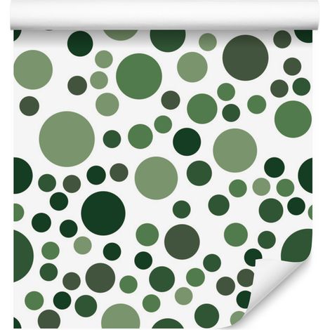 Papier peint moderne à pois verts pour salon et chambre 50x1000 cm (1/5)