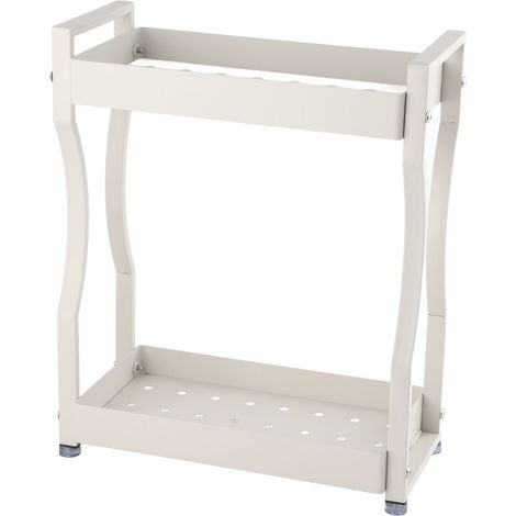 Doppellagiges Kaffeebar-Regal aus Edelstahl mit Griffen, weiß, 30 cm / 11,8 Zoll (1/5)