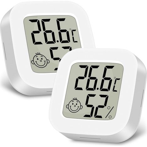 Mini LCD Termometre Maison Moniteur de Température et Humidimètre Indicateur du Niveau de Convient pour Les Chambres D'enfants 2pcs (1/5)
