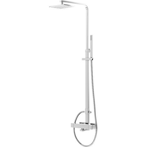 Ensemble de douche avec mitigeur thermostatique, douche de tête/douchette, facile à nettoyer, chromé (1/5)