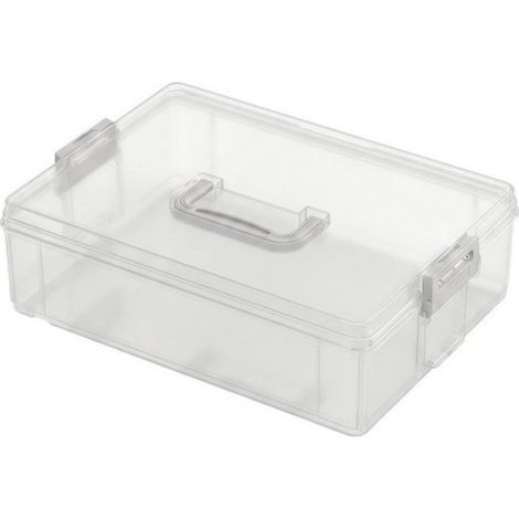 Caja de almacenamiento de plástico，34 x 24 x 15 cm，2.º nivel，Caja de almacenamiento para cuentas，caja de almacenamiento，caja clasificadora (1/5)
