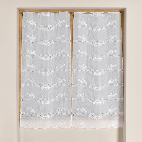 Modulable en maille à motif floral Blanc 90x220 cm