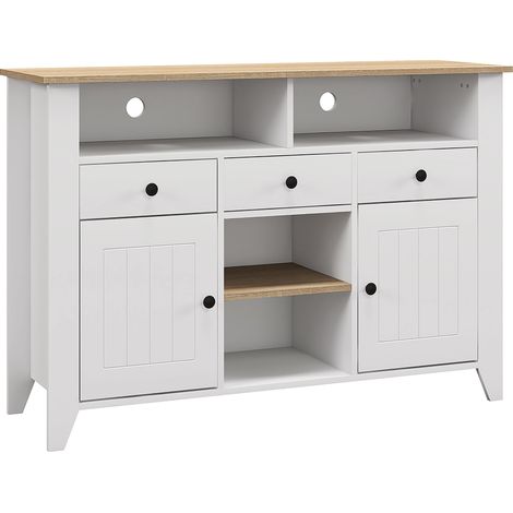 Table, blanc, 120 x 38 x 81,5 cm, pour cuisine et couloir, rangement pratique, style moderne, format pratique, style facile à associer