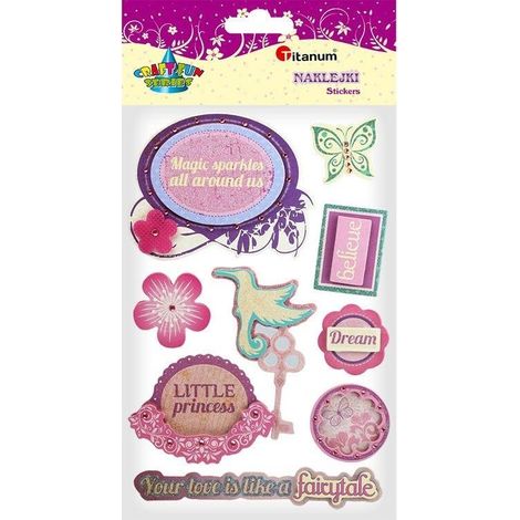 3D-Papieraufkleber „Kleine Prinzessin“, 8-teilig