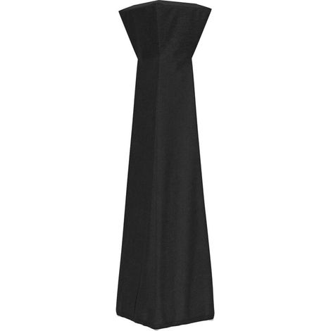 Housse de protection pour parasol chauffant de forme pyramidal, couleur noire, conçue pour protéger efficacement votre appareil contre les intempéries et la poussière. (1/5)