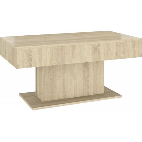 Table basse design moderne et contemporaine 96 x 50 x 45 cm bois d'ingénierie couleur chêne DEC039079