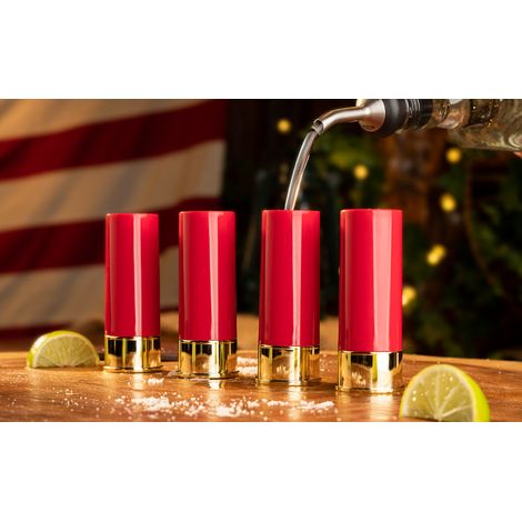 SET 4 BICCHIERI DA SHOT A FORMA DI CARTUCCE BUCKSHORT