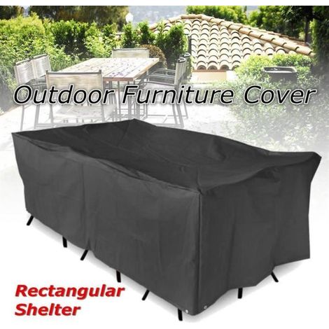 Couverture de mobilier de jardin - Marque - Modèle - Tissu oxford 210D - Revêtement d'argent - Anti ultraviolet (1/4)