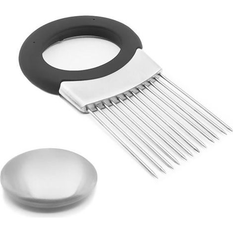 Hachoir Manuel - Premium - Acier Inoxydable - Déodorant Inclus - 2pcs - Couleur Argent et Noir (1/4)