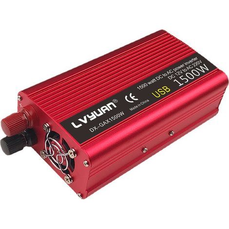 Applicable Onduleur solaire de voiture 1500 W DC 24 V vers AC 220 V chargeur portable adaptateur prise universelle accessoires auto (1500W 24 V) (1/5)