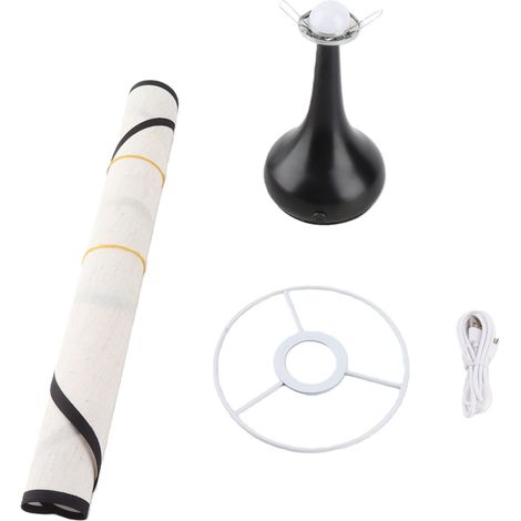 Lampe de table festonnée, abat-jour moderne en lin plissé, veilleuse LED pour salon et chambre à coucher (1/5)