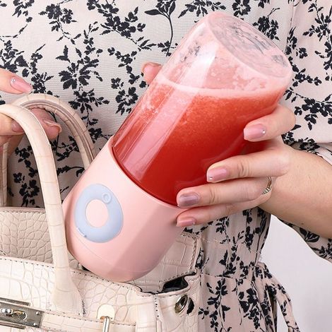 Blender portable 500 ml, mini-extracteur de jus à 6 lames, USB, pour fruits et légumes - A (1/5)
