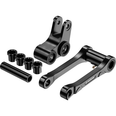 Bielletta di abbassamento per Yamaha YZ125 YZ250, in alluminio leggero, per una maggiore stabilità, colore nero. (1/2)