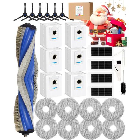 Set di accessori da 27 pezzi per robot aspirapolvere ECOVACS DEEBOT X5 OMNI e X5 PRO OMNI. Parti di ricambio: 1 spazzola principale, 6 spazzole laterali, 4 filtri HEPA, 6 sacchetti per aspirapolvere,  (1/5)