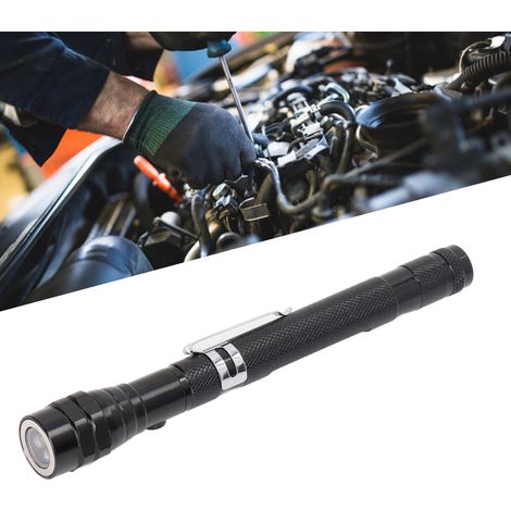 Ausziehbarer Magnetstab mit Licht, starker Magnetkraft, Werkzeug zum Aufnehmen für Reparaturen im Haushalt und am Auto, flexibler und leuchtender schwarzer Magnetstab. (1/5)
