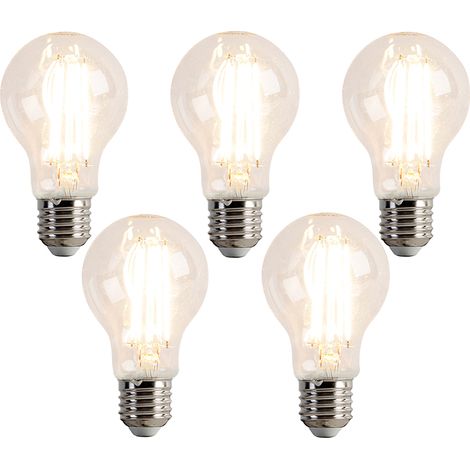 LUEDD Lot de 5 Ampoule LED E27 à intensité variable A60 7W 780 lm 2700K